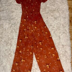Floral Rust Jumpsuit